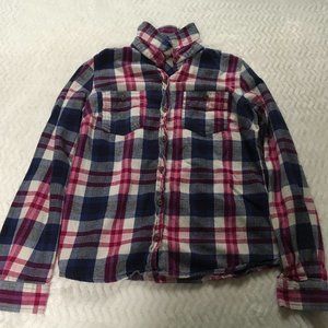 Flannel Button Down Shirt - Womens Small